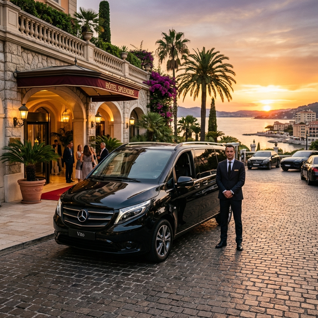 Premium VIP transfer vehicle at a luxury hotel